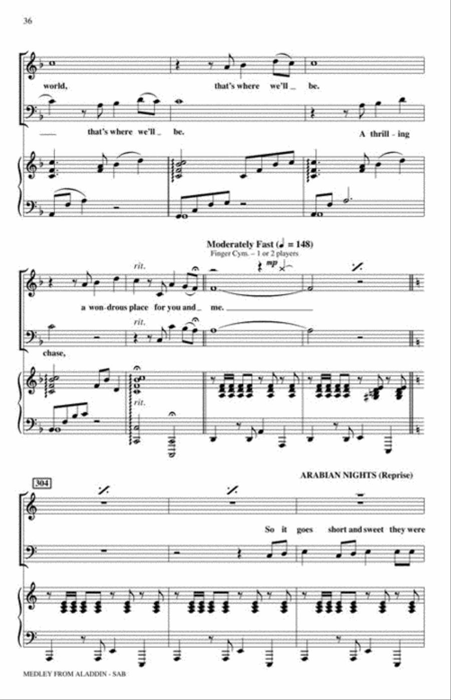 Aladdin (Medley) Aladdin (Medley) 3-Part scores gallery preview page 8