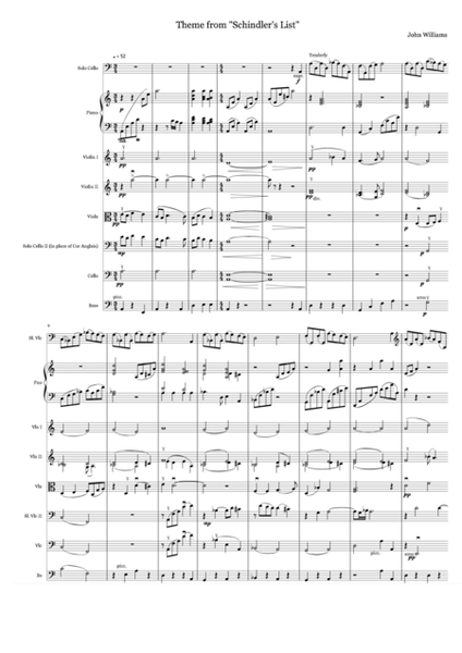 Theme From Schindler's List for Solo Cello and Orchestra