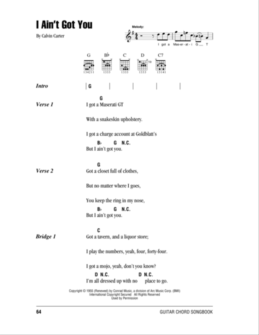 I Ain't Got You I Ain't Got You Acoustic Guitar scores gallery preview page 1