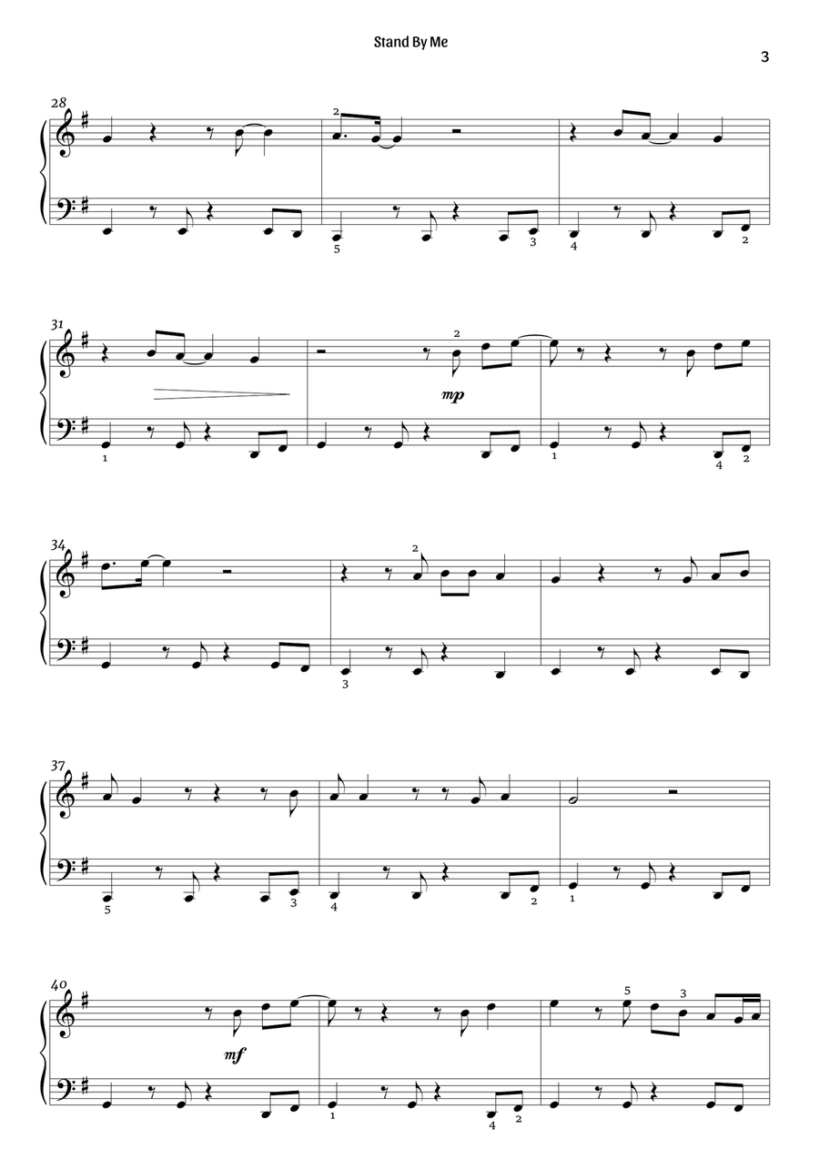 Stand By Me Easy Piano scores gallery preview page 3