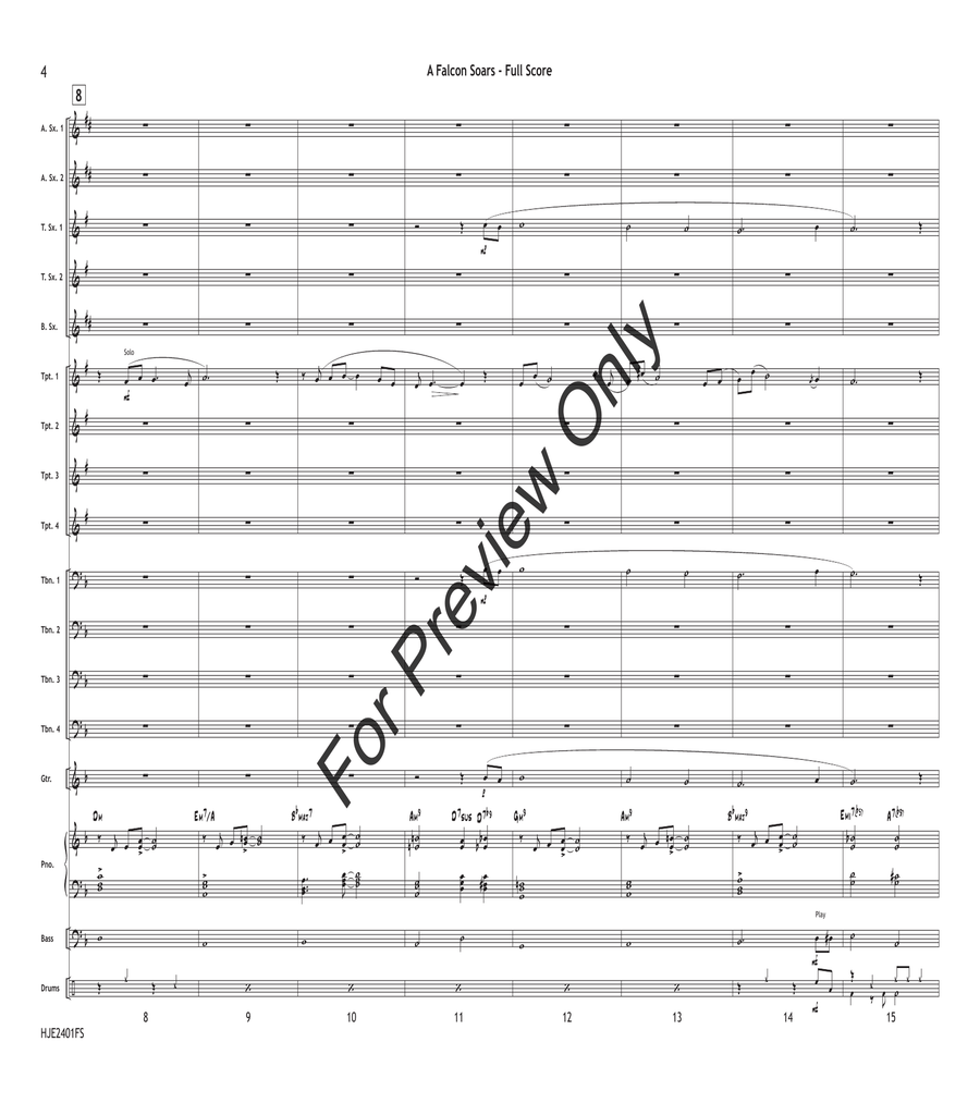 A Falcon Soars Jazz Ensemble scores gallery preview page 4