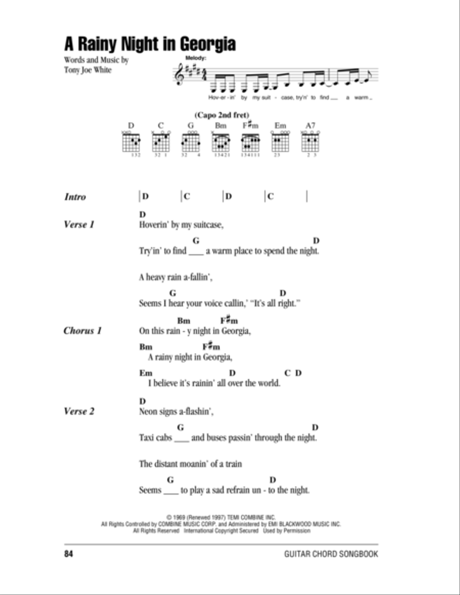 A Rainy Night In Georgia Electric Guitar scores gallery preview page 1
