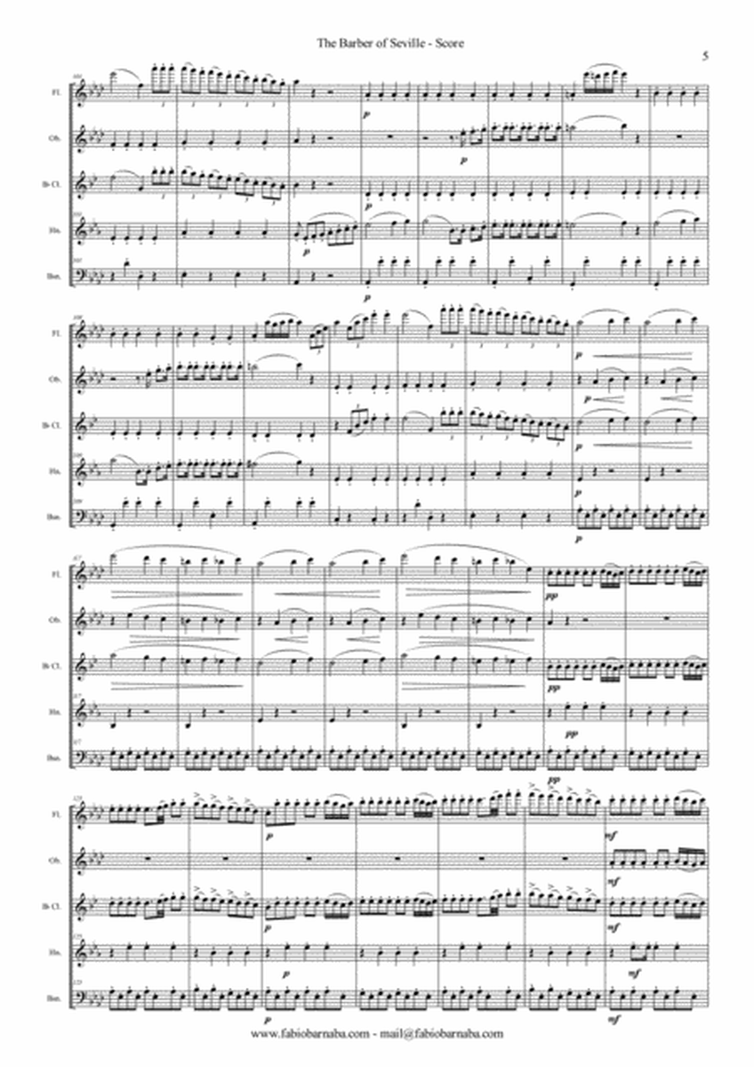 The Barber of Seville - Overture for Woodwind Quintet image number null