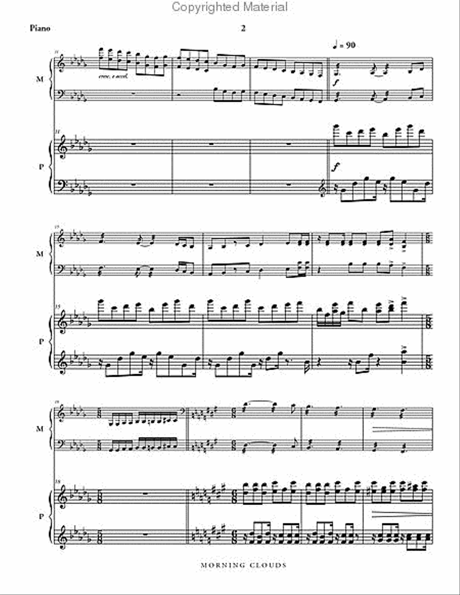 Morning Clouds (score & 1 part) Piano Accompaniment scores gallery preview page 3