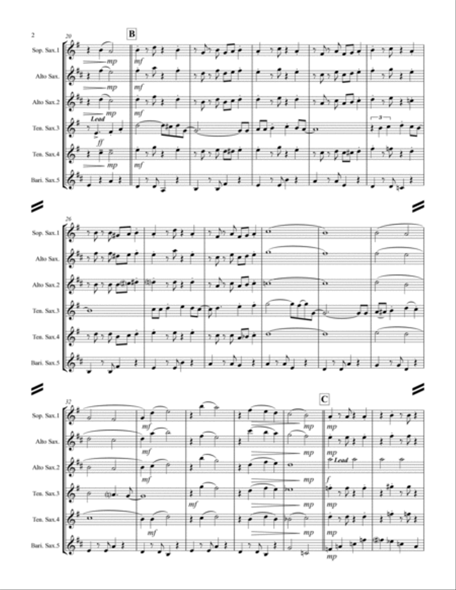 The Way You Look Tonight Saxophone Quintet scores gallery preview page 3
