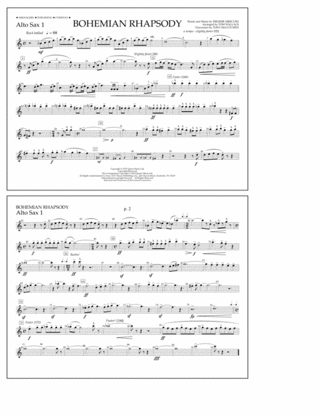 Bohemian Rhapsody - Alto Sax 1