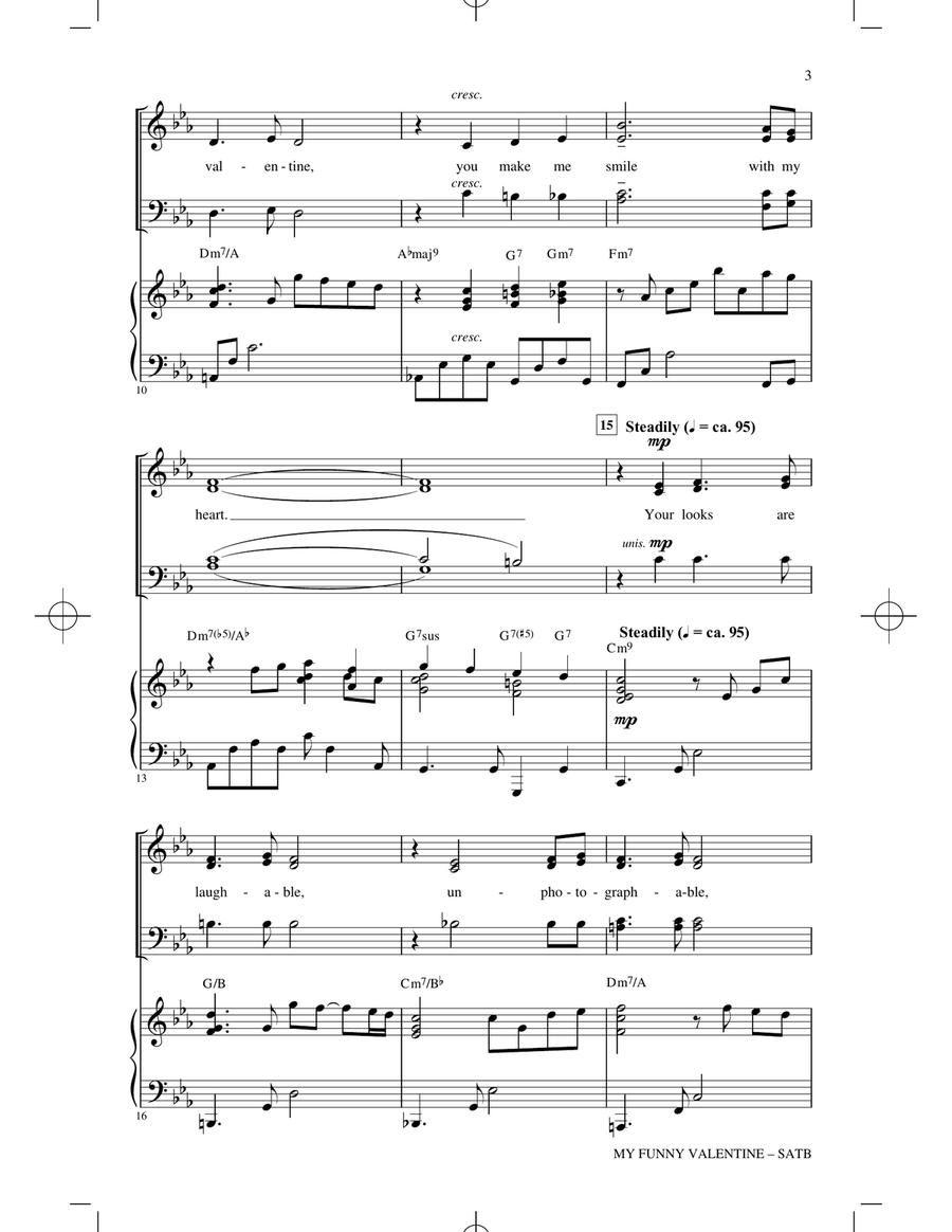 My Funny Valentine (arr. Mac Huff) 4-Part scores gallery preview page 2