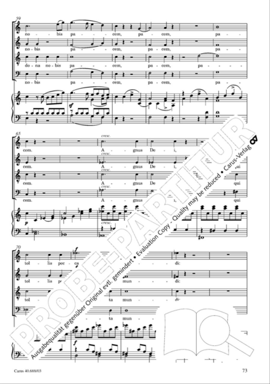 Mass in C Major 4-Part scores gallery preview page 74