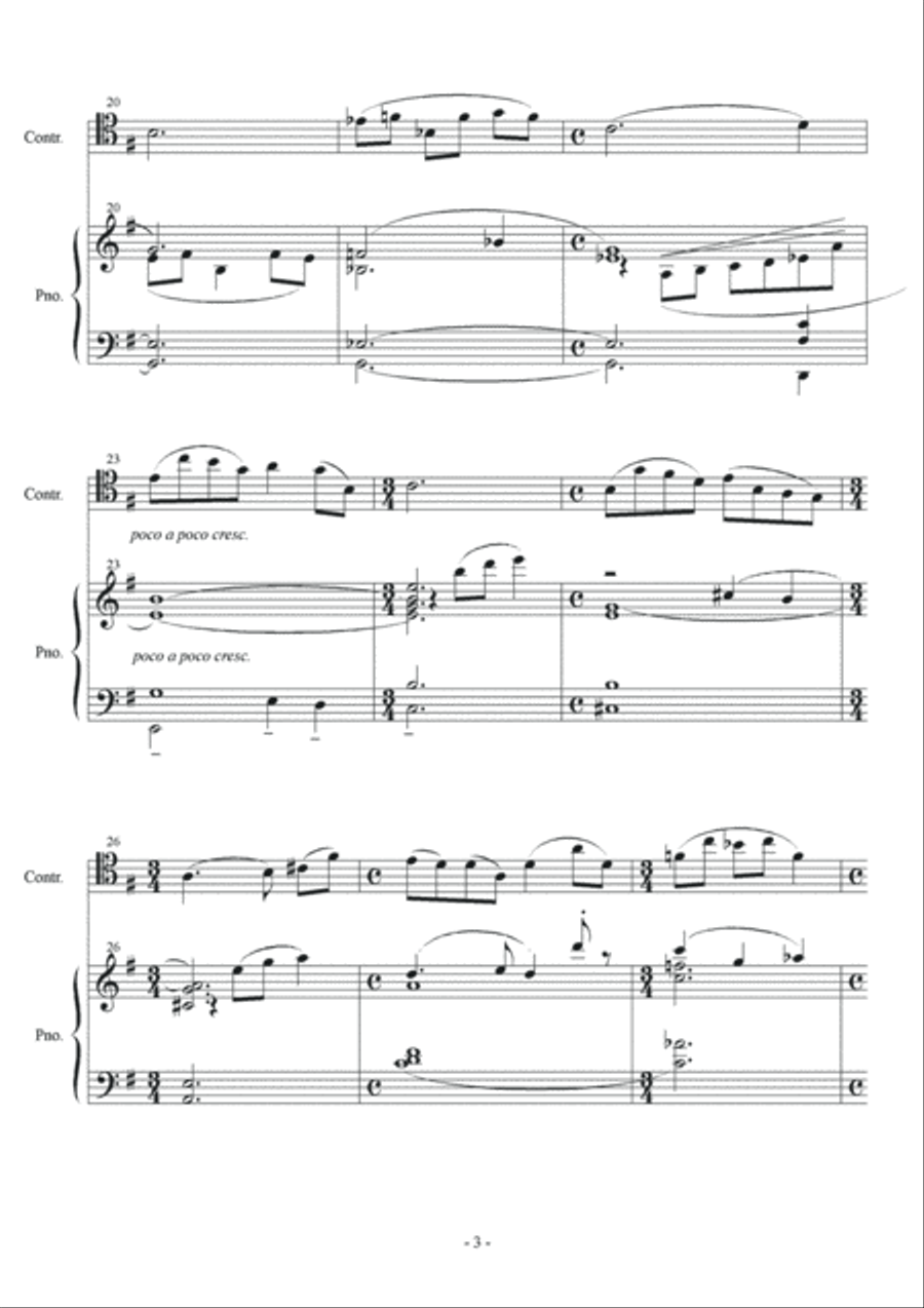 Nocturne for Contrabass and Piano Double Bass scores gallery preview page 4