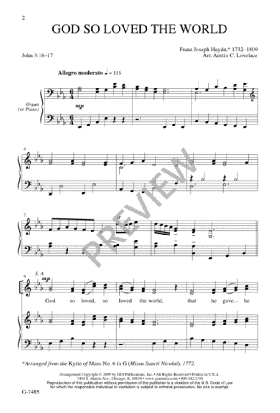 God So Loved the World 4-Part scores gallery preview page 2