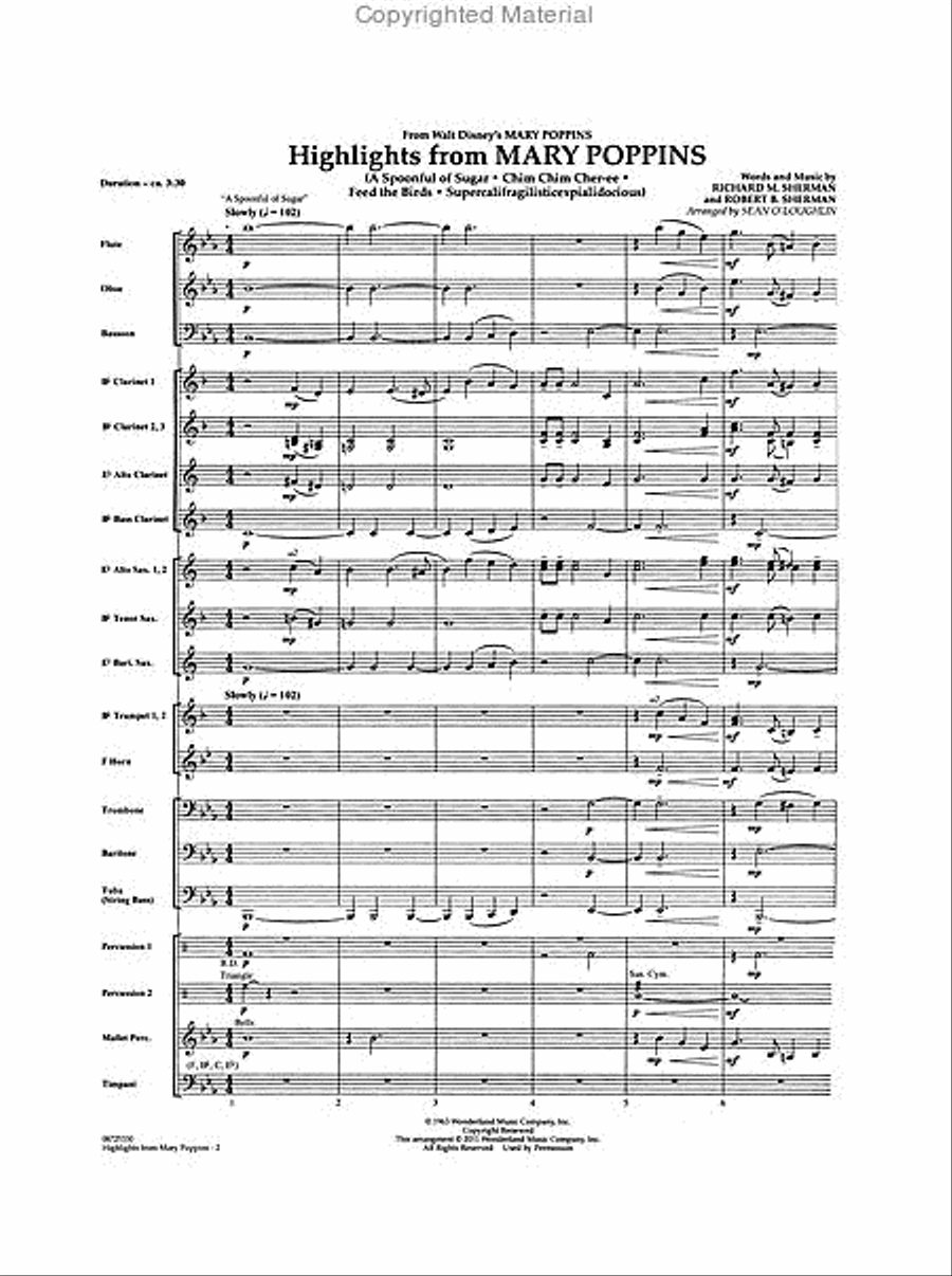 Highlights from Mary Poppins Concert Band scores gallery preview page 2