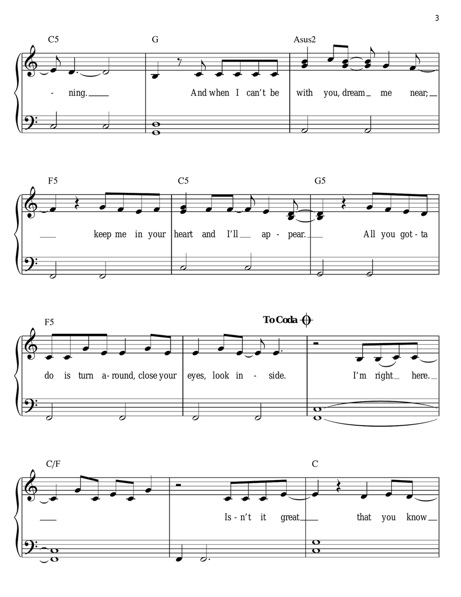Right Here Easy Piano scores gallery preview page 3
