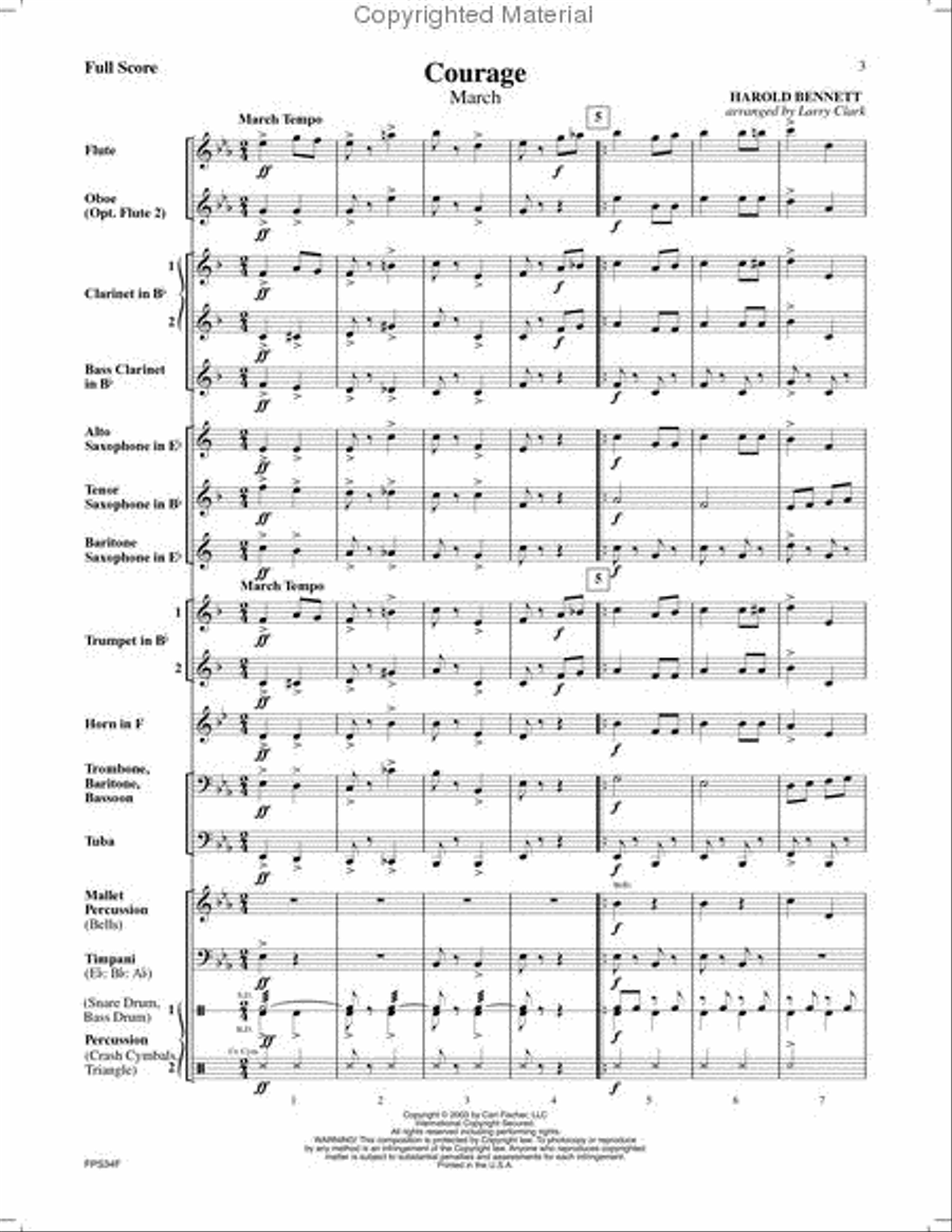 Courage (March) Courage (March) Concert Band scores gallery preview page 2