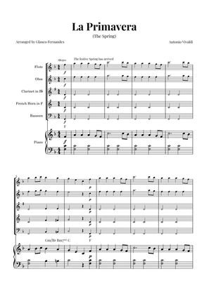 La Primavera (The Spring) by Vivaldi - Woodwind Quintet with Piano and Chord Notations