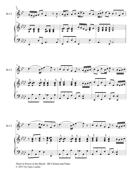 THE BLOOD OF JESUS (3 arrangements for Bb Clarinet and Piano with Score/Parts) image number null