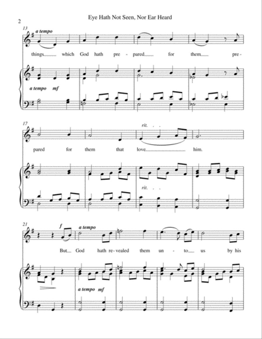 Eye Hath Not Seen, Nor Ear Heard (medium high voice) High Voice scores gallery preview page 3