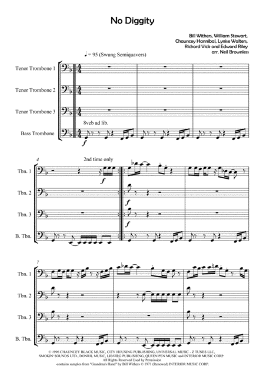 No Diggity Brass Ensemble scores gallery preview page 2