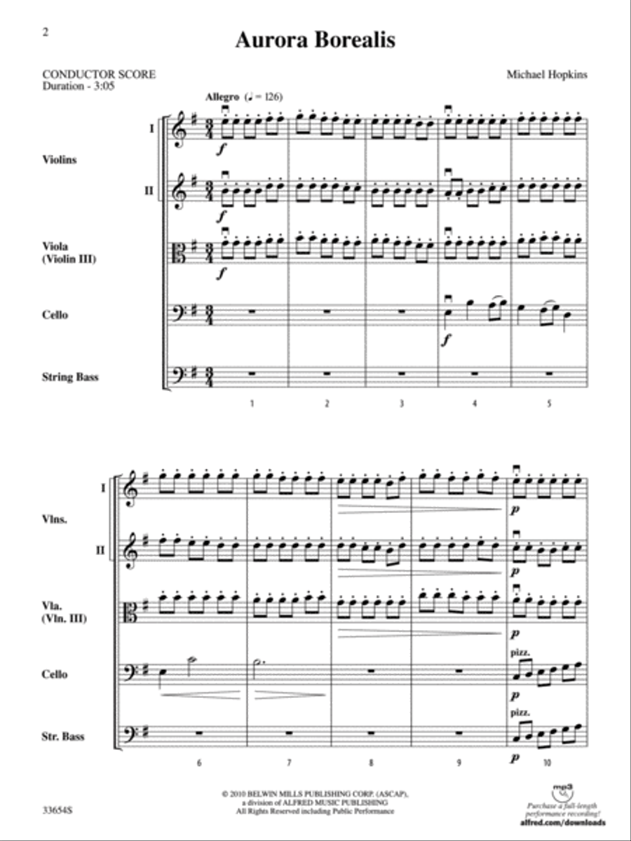 Aurora Borealis String Orchestra scores gallery preview page 2