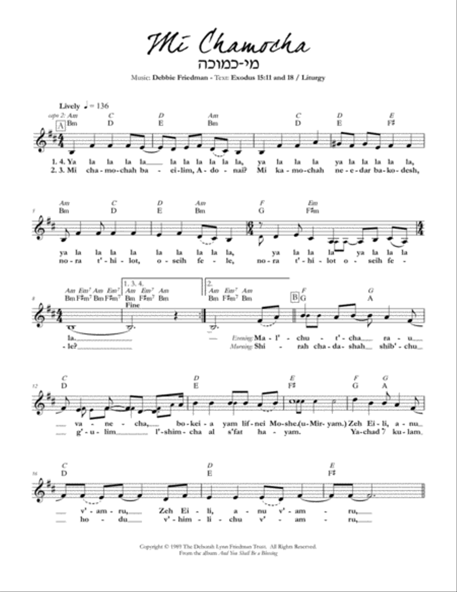 Mi Chamocha Piano scores gallery preview page 1