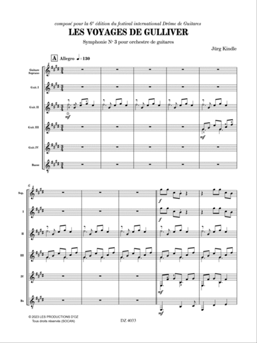 Les voyages de Gulliver Guitar Ensemble scores gallery preview page 4