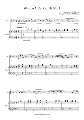 Waltz in A Flat Op. 69, No. 1 for Flute and Piano
