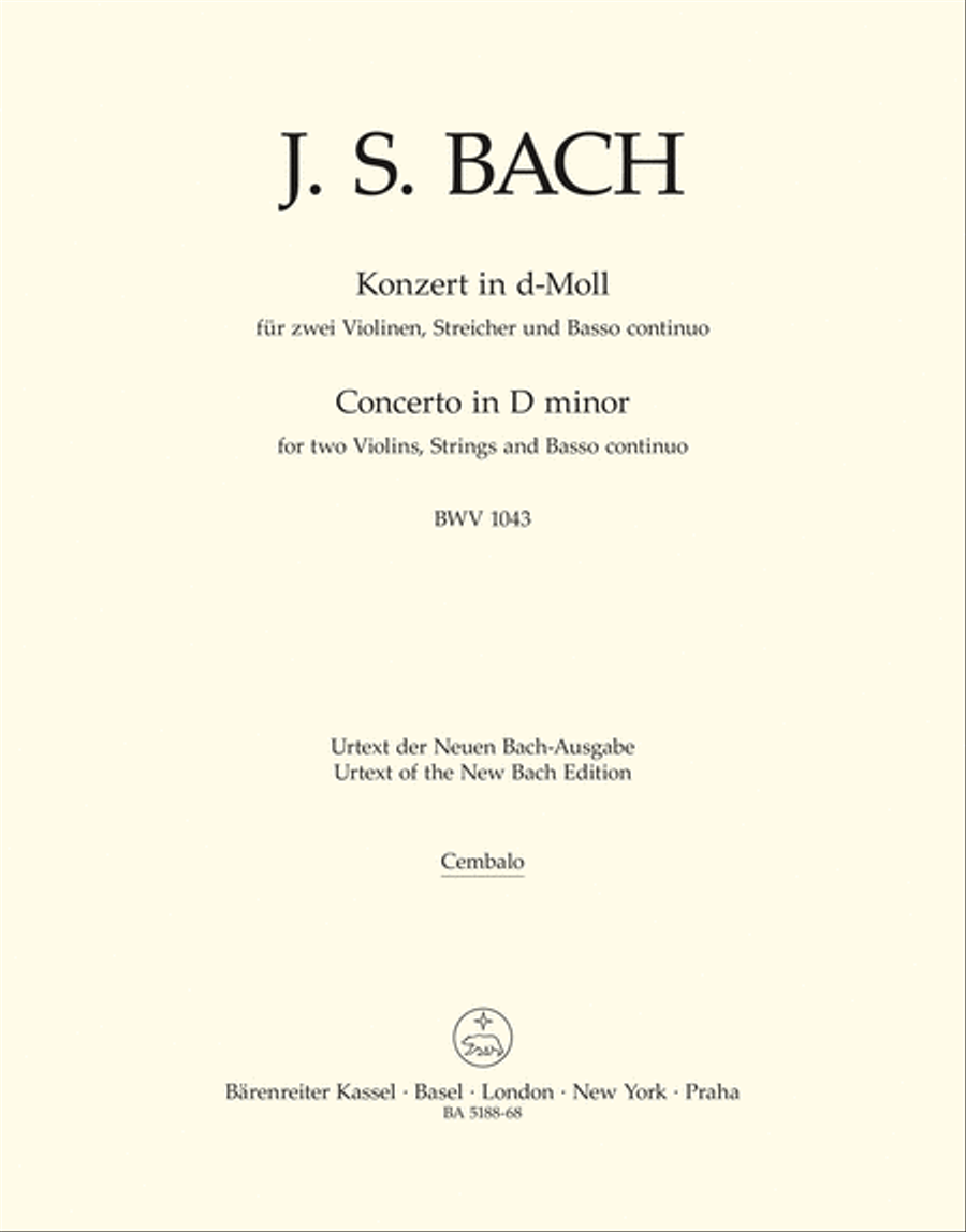 Concerto for two Violins, Strings and Basso continuo in D minor, BWV 1043 Violin scores gallery preview page 1