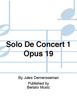 Book cover for Solo De Concert 1 Opus 19
