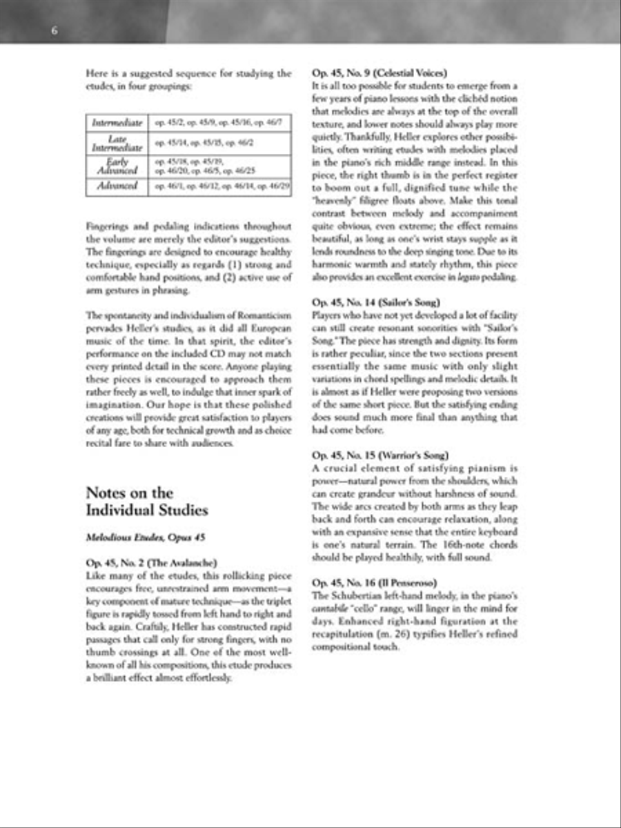 Heller – Selected Piano Studies, Opus 45 & 46 Piano Method scores gallery preview page 5