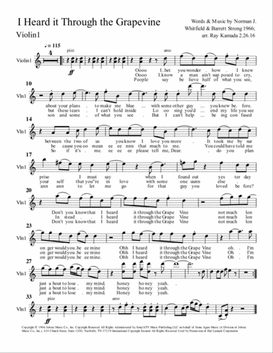 I Heard It Through The Grapevine String Quartet scores gallery preview page 4