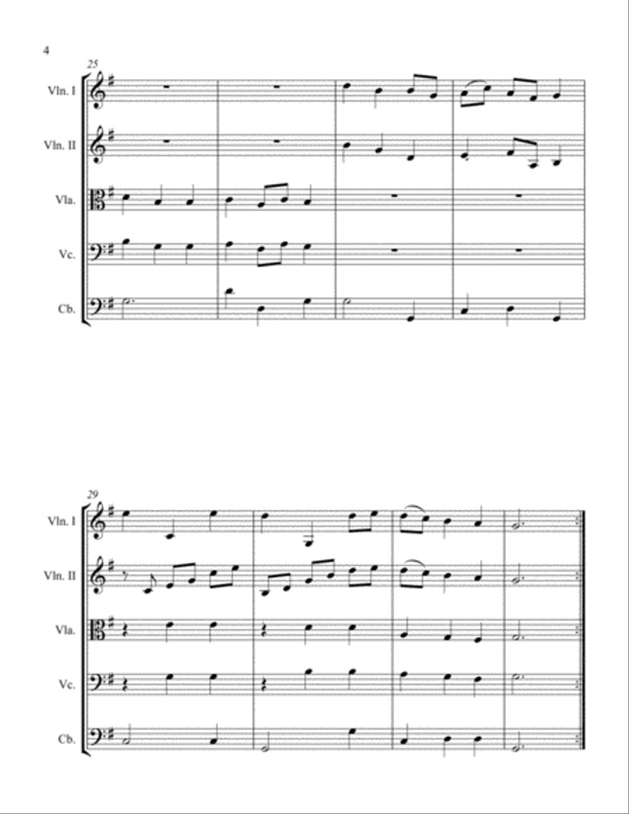 Sinfonia Burlesca Movement II. Minuet String Orchestra scores gallery preview page 4