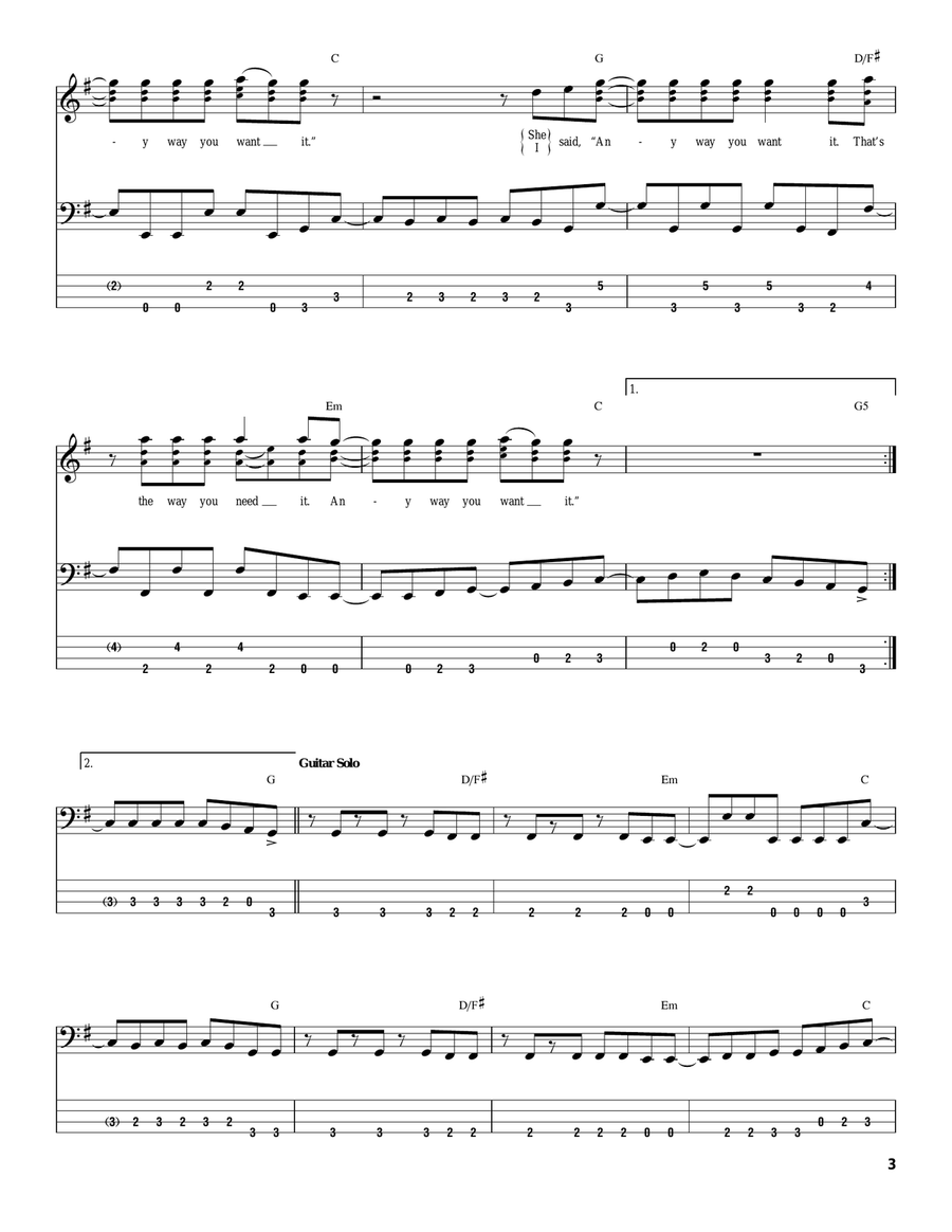 Any Way You Want It Acoustic Guitar scores gallery preview page 3