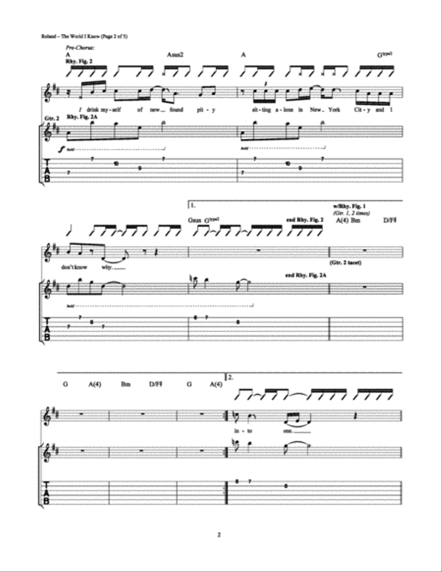 The World I Know The World I Know Electric Guitar scores gallery preview page 2