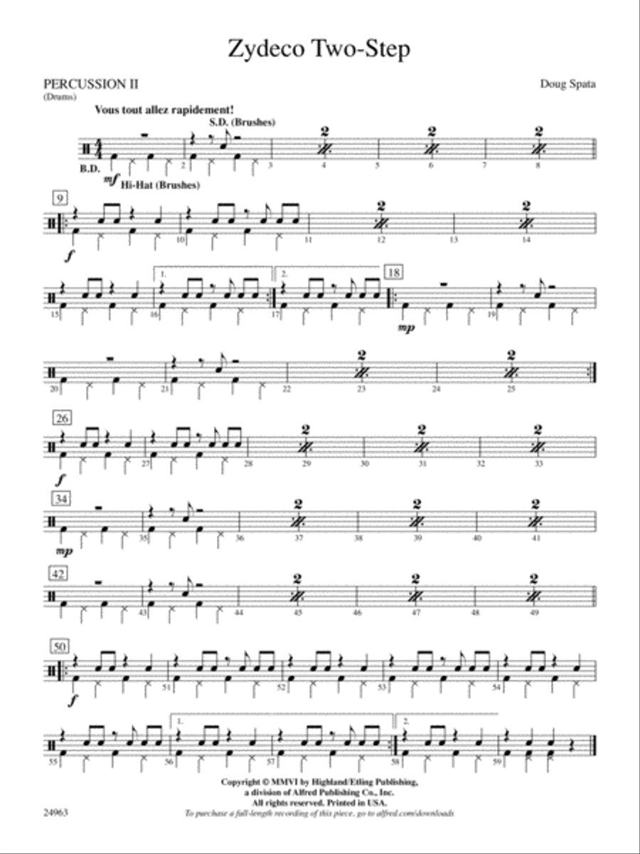 Zydeco Two-Step: 2nd Percussion String Orchestra scores gallery preview page 1