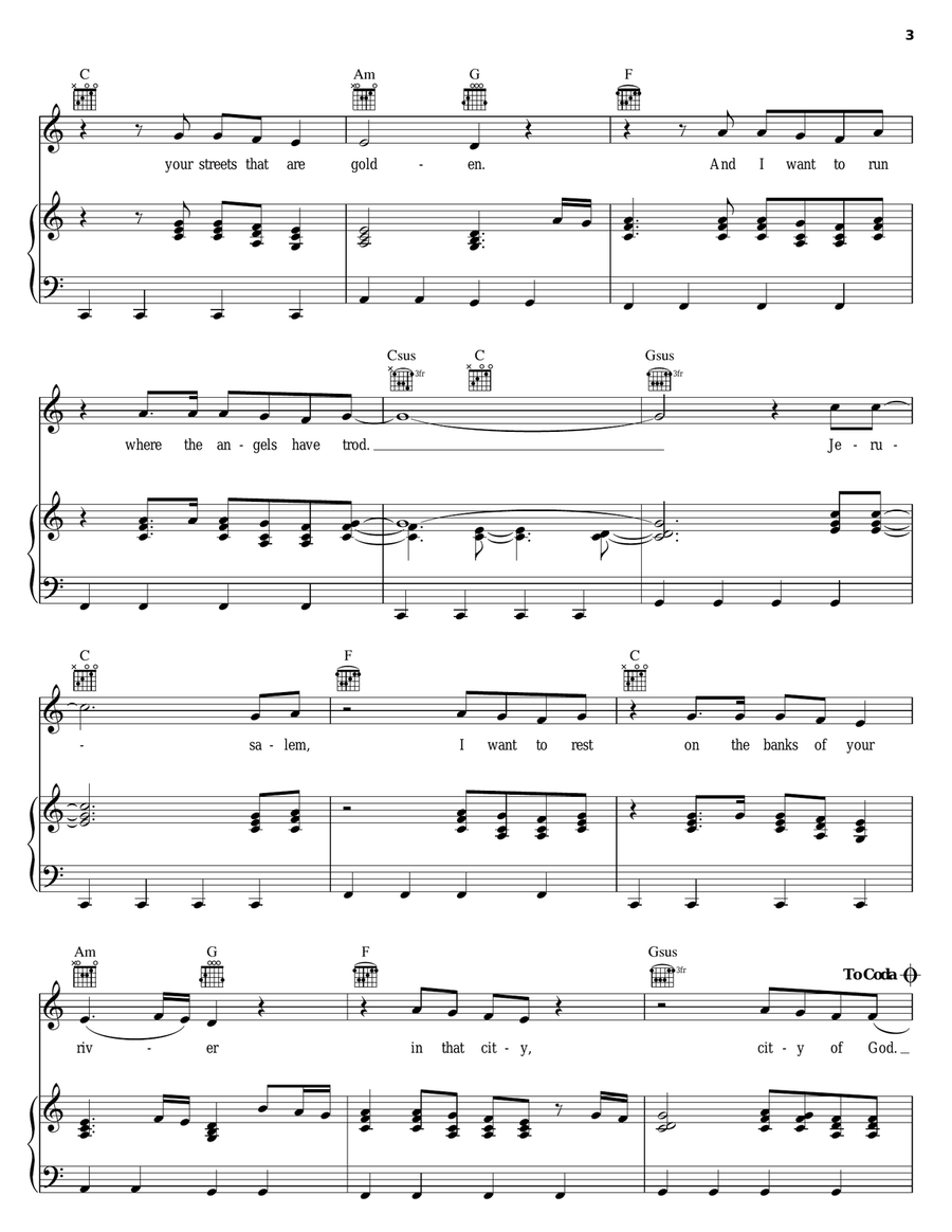 Jerusalem Piano, Vocal, Guitar scores gallery preview page 3