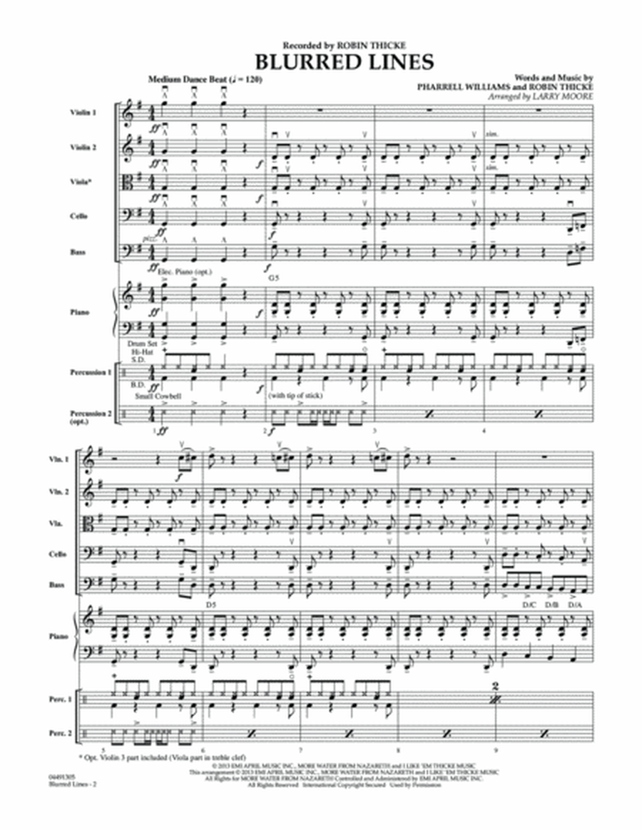 Blurred Lines - Conductor Score (Full Score)