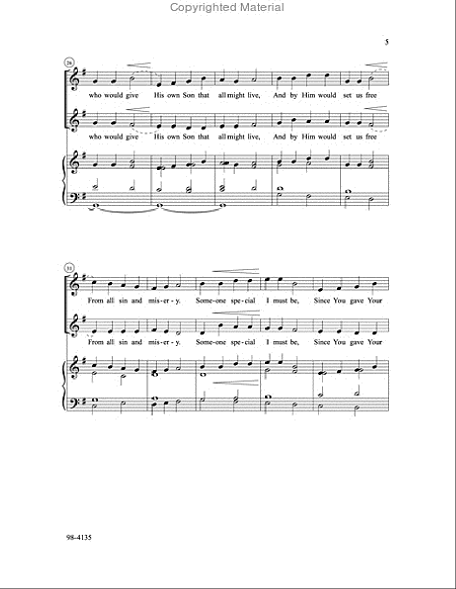 Someone Special (Burkhardt) Unison Choir scores gallery preview page 4