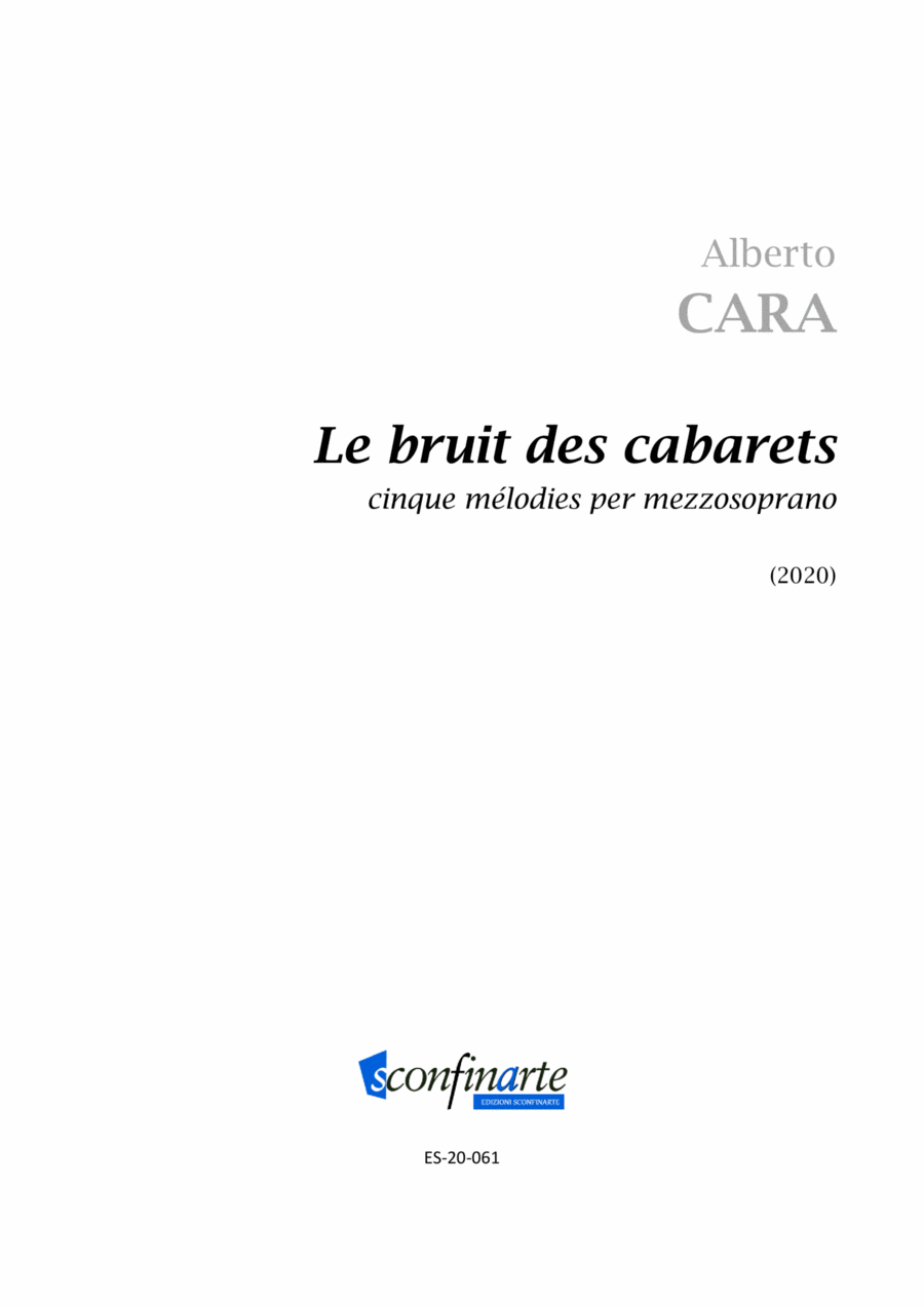 Alberto Cara : Le bruit des cabarets (ES-20-061) Voice scores gallery preview page 1