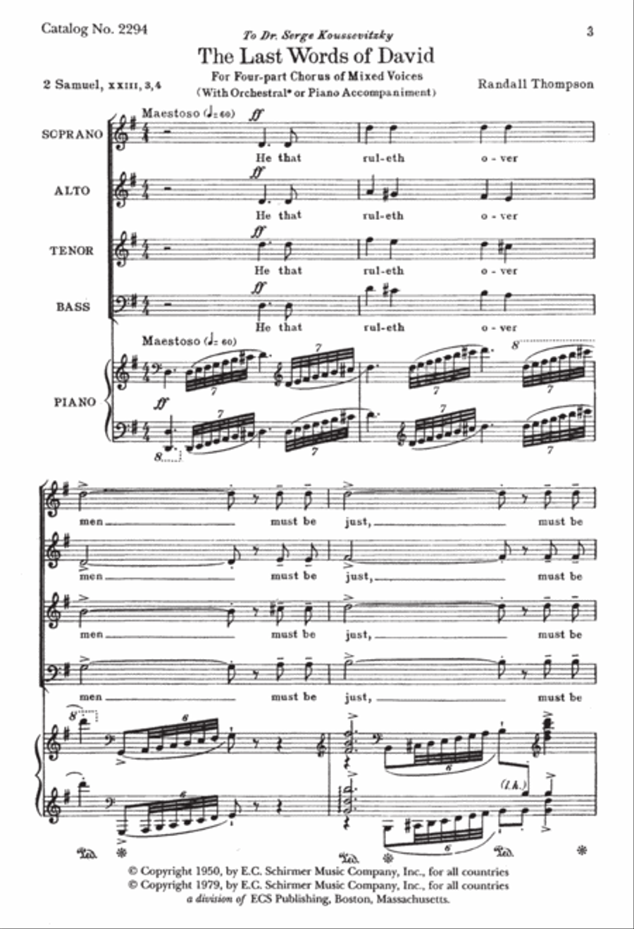 The Last Words of David 4-Part scores gallery preview page 2