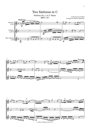 Sinfonia in C arranged for Clarinet Trio