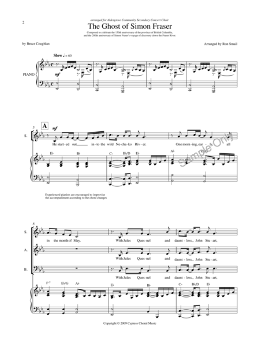 Ghost Of Simon Fraser Doesn't Exist 3-Part scores gallery preview page 2