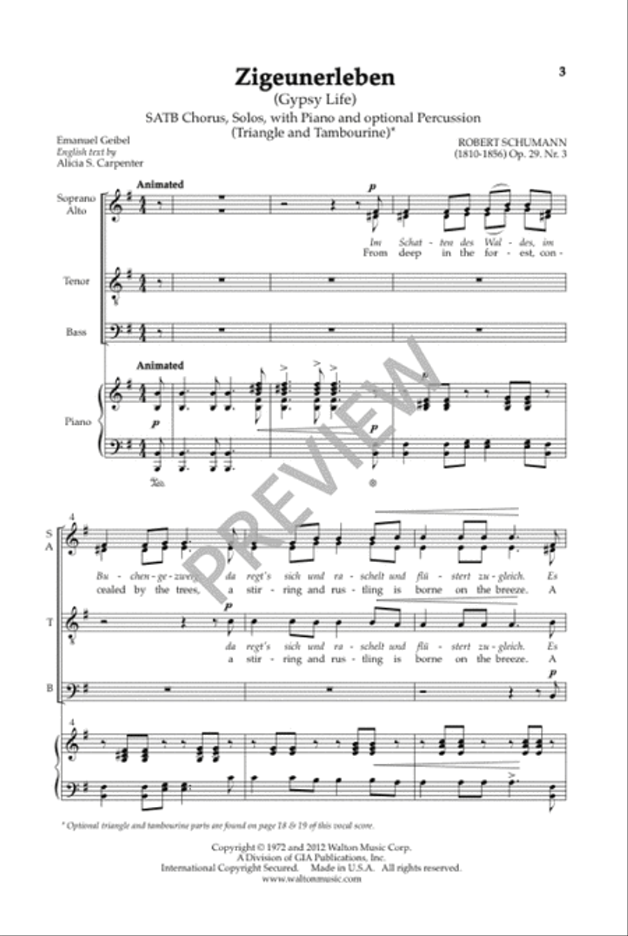 Zigeunerleben (SATB) 4-Part scores gallery preview page 2