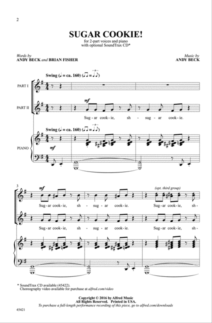 Sugar Cookie! Sugar Cookie! Choir scores gallery preview page 1