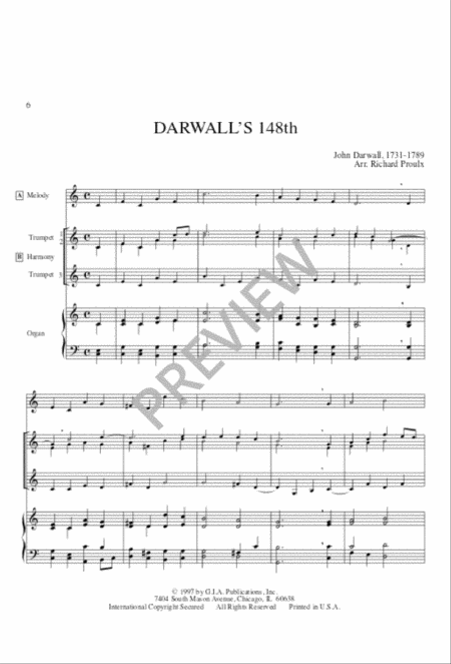 Twelve Hymn Settings for Three Trumpets and Organ Trumpet Trio scores gallery preview page 4