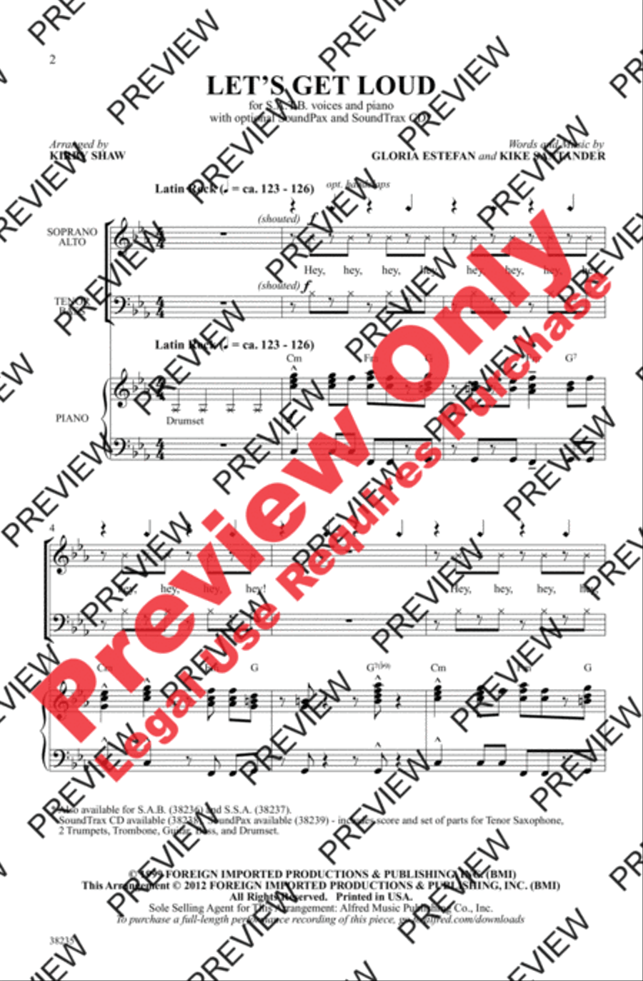 Let's Get Loud 4-Part scores gallery preview page 2