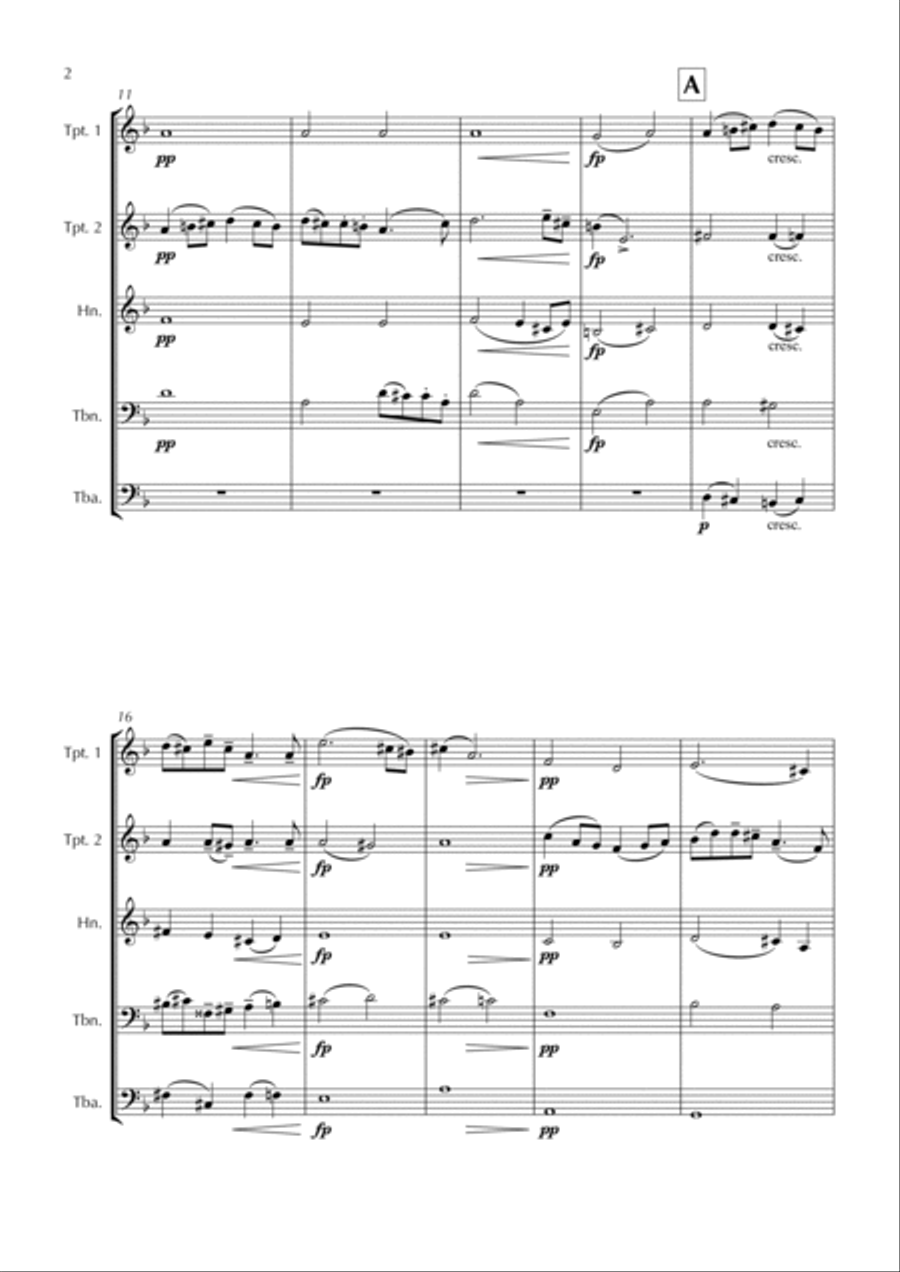 Våren | Last Spring Våren | Last Spring Brass Ensemble scores gallery preview page 2