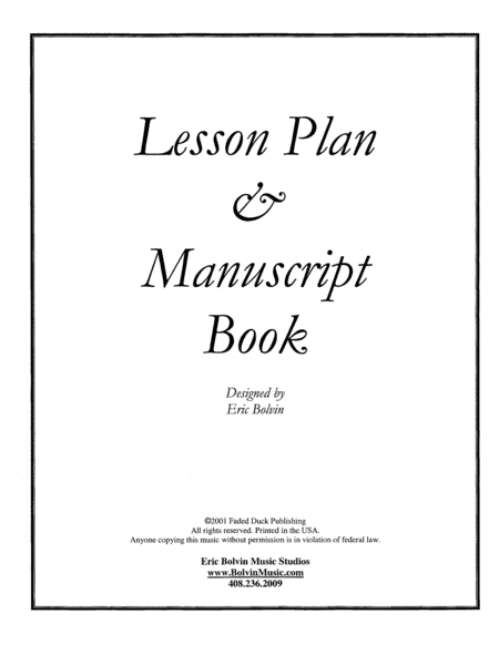 Lesson Plan & Manuscript Book
