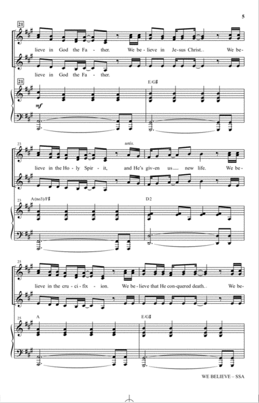 We Believe (arr. Heather Sorenson) SSA scores gallery preview page 4