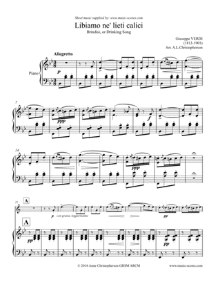 Book cover for Libiamo ne lieti calici - Brindisi from La Traviata - Trumpet & Piano