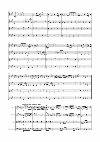 Abel - String Quartet in A major, Op.8 No.5 ; WK 65
