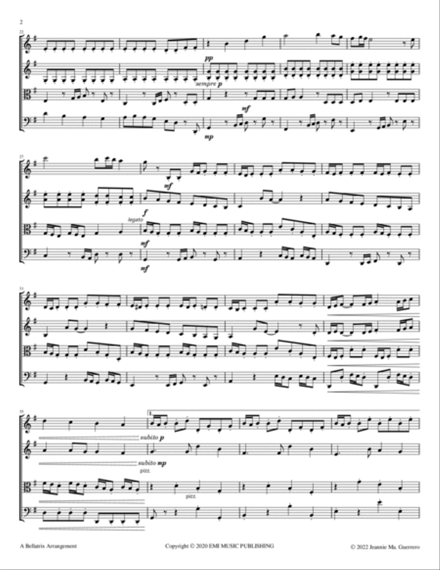 One Of Us One Of Us String Quartet scores gallery preview page 2